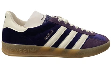 adidas x gucci gazelle purple velvet|Adidas X Gucci gazelle white.